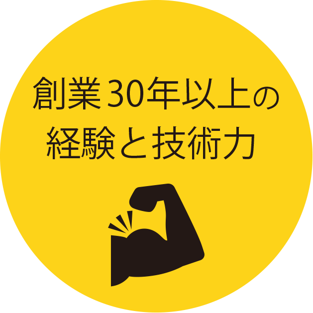 創業30年以上の経験と技術力