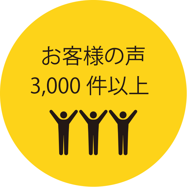 お客様の声3,000件以上